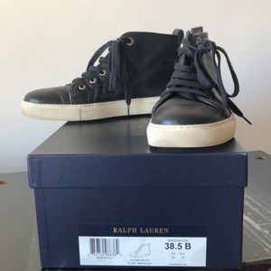 Ralph Lauren black leather high tops